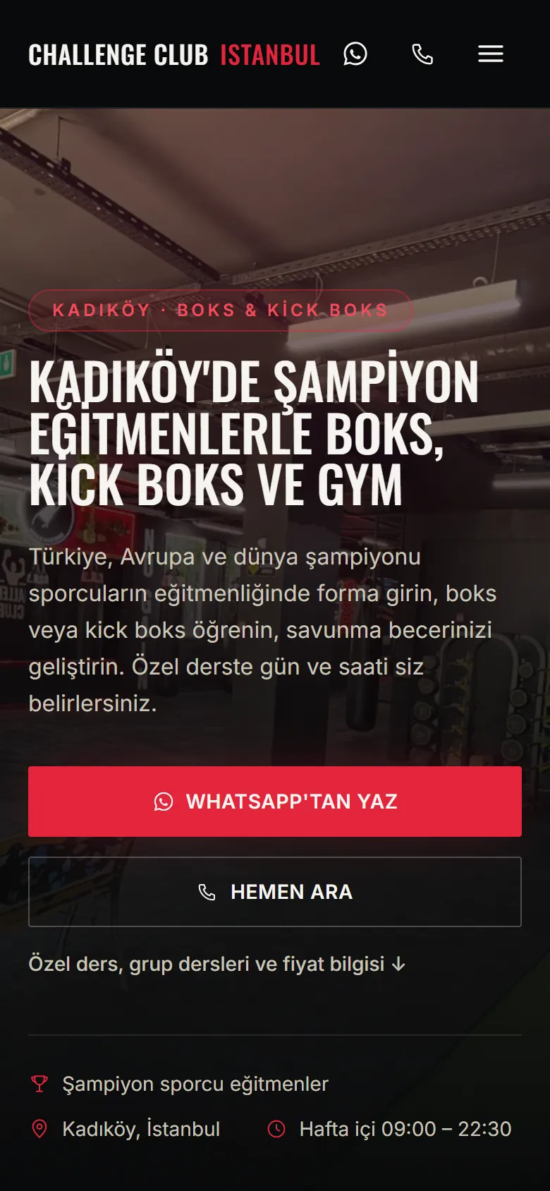 Challenge Club Istanbul — mobil görünüm