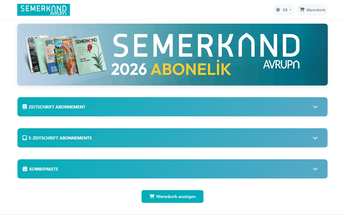 Semerkand Abonelik — masaüstü görünüm
