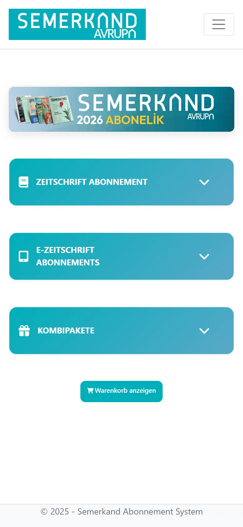 Semerkand Abonelik — mobil görünüm
